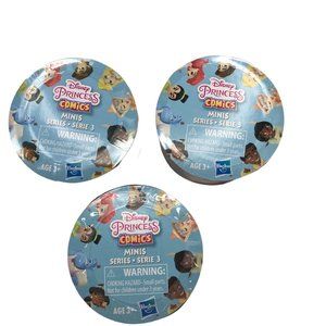 Lot of 3 Disney Princess Comic Minis Figures Series 3 Blind Bag Surprise New